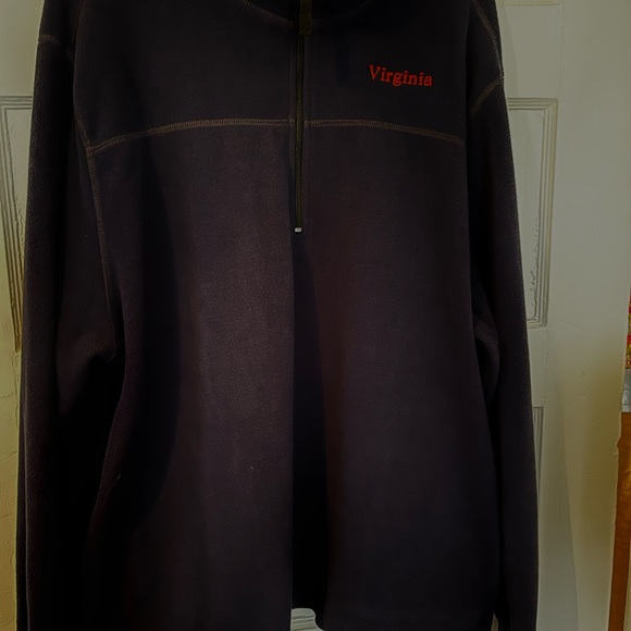Navy men's pullover with half zipper - Picture 4 of 5